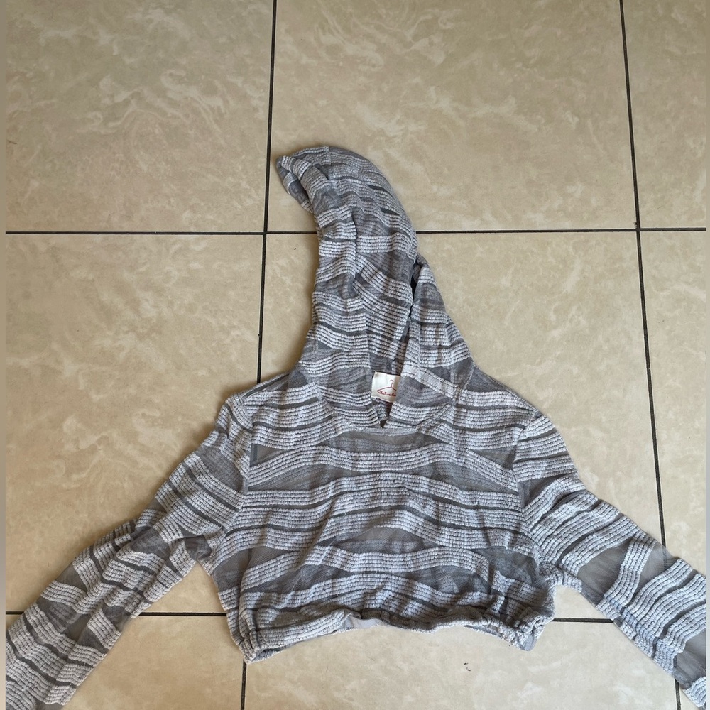 Cropped Meshed Hoodie